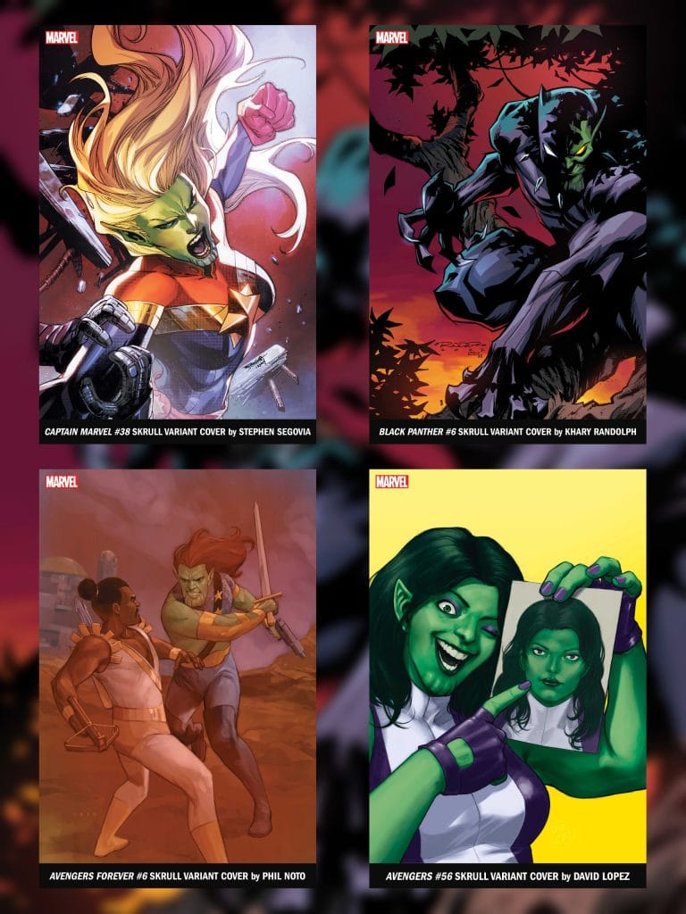 THE SKRULLS INVADE THE MARVEL UNIVERSE IN NEW VARIANT COVERS!